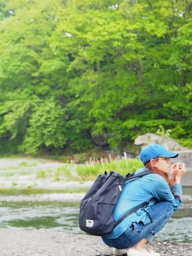 「grn（ジーアールエヌ）のアイテム（バッグ）」を使った、HIROさん（レディース・165cm）の夏コーディネート