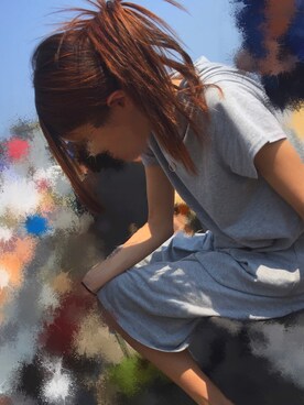 「？のアイテム（ワンピース、グレー系）」を使った、HIROさん（レディース・165cm）の夏コーディネート