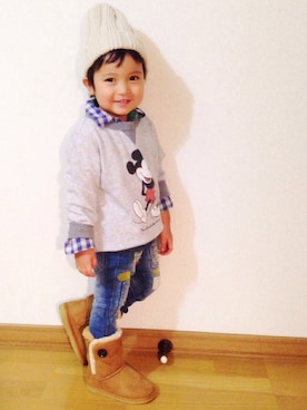 「no brand（ノーブランド）のアイテム」を使った、YUUUUUTさん（キッズ・130cm）の秋コーディネート