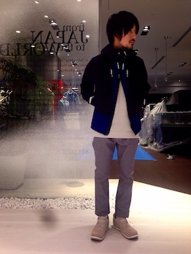 「MofM(manofmoods)（マンオブムーズ）のアイテム（ジャケット/アウター）」を使った、近藤 拓弥さん（メンズ・170cm）の冬コーディネート
