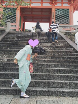 「アイテム（浴衣、グリーン系）」を使った、aaakcccさん（レディース・165cm）の秋コーディネート