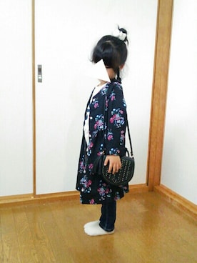 「Lee（リー）のアイテム（Tシャツ/カットソー）」を使った、a*mさん（キッズ・100cm）の秋コーディネート