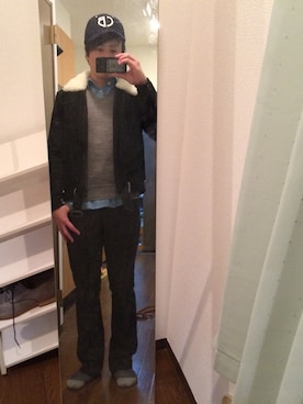 「FACTOTUM（ファクトタム）のアイテム（その他アウター）」を使った、サジーさん（メンズ・165cm）の冬コーディネート