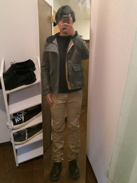 「アイテム（その他アウター）」を使った、サジーさん（メンズ・165cm・20代）の冬コーディネート