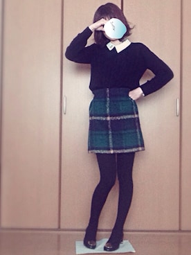 「chocoolate（チョコレート）のアイテム（その他）」を使った、おはしさん（レディース・157cm）の冬コーディネート