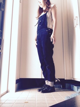 「GLOBAL WORK（グローバルワーク）のアイテム（つなぎ/オールインワン）」を使った、たぬきさん（レディース・161cm）の秋コーディネート