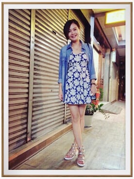 「MY（マイ）のアイテム（ワンピース/ドレス）」を使った、fjy.lover❁さん（レディース・158cm）の夏コーディネート