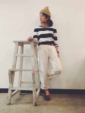 「PAR ICI（パーリッシィ）のアイテム」を使った、さとさん（レディース・157cm）の秋コーディネート