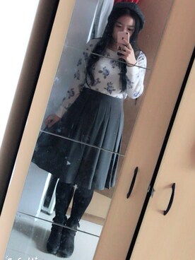 「one after another NICE CLAUP（ワンアフターアナザーナイスクラップ）のアイテム（ハンチング/ベレー帽）」を使った、RinFFFさん（レディース・157cm）の秋コーディネート