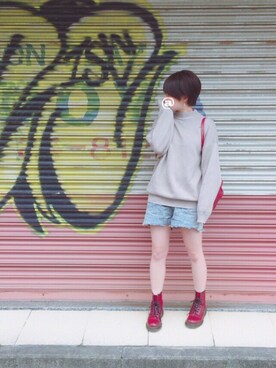 「Sister（シスター）のアイテム」を使った、ク  ル  ミさん（レディース・155cm）の秋コーディネート