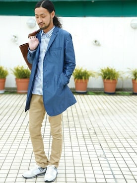 「ロングジャケット」｜「アイテム（その他シューズ）」を使った、bunsanさん（メンズ・178cm）の冬コーディネート