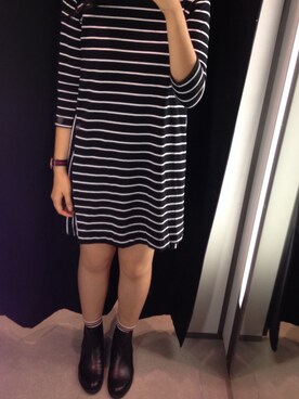 「ZARA TRF（ザラティーアールエフ）のアイテム（ワンピース、ブラック系）」を使った、annie安庭さん（レディース・163cm）の秋コーディネート