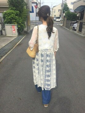 「DHOLIC（ディーホリック）のアイテム（その他アウター）」を使った、n★pさん（レディース・167cm）の夏コーディネート