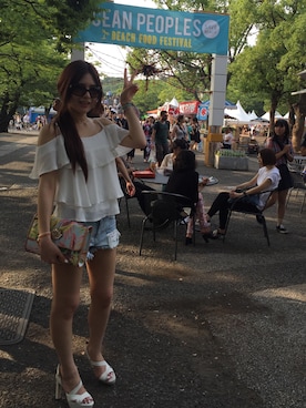 「Cameron Racy（キャメロンレイシー）のアイテム」を使った、まりぞうさん（レディース・161cm）の夏コーディネート