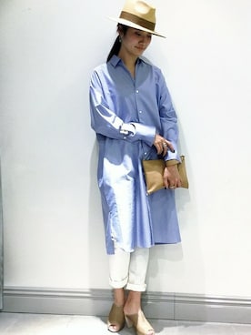 「IENA（イエナ）のアイテム（帽子）」を使った、IENA町田店　スタッフさん（レディース・167cm）の春コーディネート