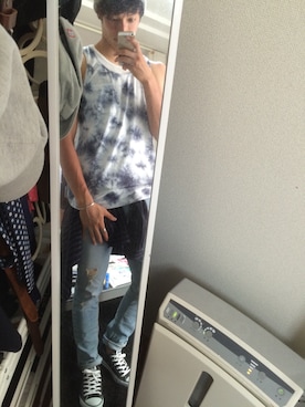 「アイテム（バングル/リストバンド）」を使った、Yookiさん（メンズ・182cm・10代）の夏コーディネート