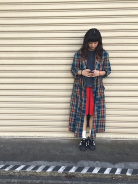 「used mix」｜「アイテム（その他アウター）」を使った、ア ヤさん（レディース・166cm）の秋コーディネート