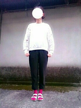 「涼しげ」｜「アイテム（スラックス）」を使った、waveさん（レディース・167cm）の夏コーディネート