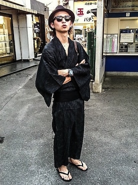 「COACH」｜「アイテム（浴衣）」を使った、ゆうぞー▼▲▼▲さん（メンズ・175cm）の夏コーディネート