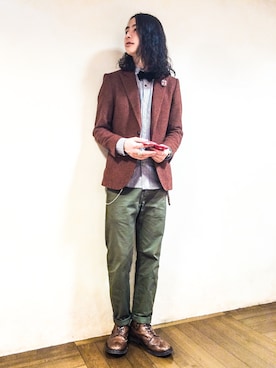 「Sympathy of Soul（シンパシーオブソウル）のアイテム（ウォレットチェーン）」を使った、ゆうぞー▼▲▼▲さん（メンズ・175cm）の冬コーディネート