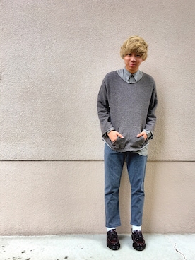 「N.HOOLYWOOD」｜「アイテム（その他シューズ）」を使った、naokiさん（メンズ・172cm）の冬コーディネート