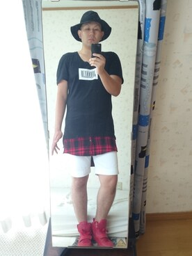 「Buffalo Bobs（バッファローボブズ）のアイテム（帽子）」を使った、HIROKIさん（メンズ・179cm）の夏コーディネート