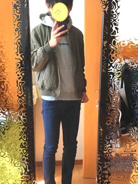 「GU（ジーユー）の（GU）スキニーフィットジーンズ（MEN ⁄ ジーンズ）」を使った、taichiさん（メンズ・175cm）の秋コーディネート