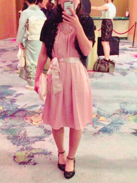 Axes Femme アクシーズファム のドレス ピンク系 を使った人気ファッションコーディネート Wear
