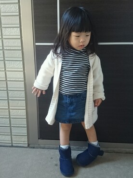 「西松屋（ニシマツヤ）のアイテム（トップス、グレー系）」を使った、ＲＩＣＯＯＯＯＯＯさん（キッズ・80cm）の秋コーディネート