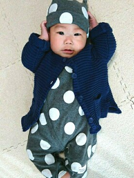 「Petitsucre（プチシュクレ）のアイテム」を使った、ゆう×いおさん（キッズ・60cm）の冬コーディネート