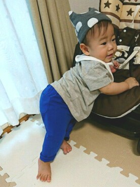 「Petitsucre（プチシュクレ）のアイテム」を使った、ゆう×いおさん（キッズ・70cm）の春コーディネート