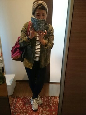 「adidasスニーカー」｜「アイテム（ジャケット/アウター）」を使った、kankoさん（レディース・156cm）の秋コーディネート