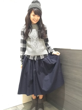 「ニットキャップ」｜こりんさん（レディース・153cm・20代）の秋コーディネート