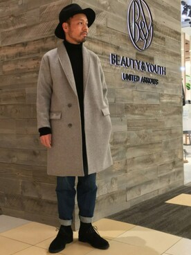 ビューティ＆ユース ユナイテッドアローズ 西宮店｜Yuta Okazaki使用「BEAUTY&YOUTH UNITED ARROWS（BY ∴ フェルト ブリムハット）」的時尚穿搭