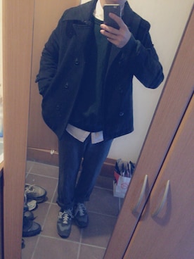 「Pコート」｜「アイテム（ダウンジャケット/コート）」を使った、akira さん（メンズ・177cm）の冬コーディネート