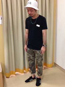 「アイテム（ピアス（両耳用））」を使った、金城直輝さん（メンズ・170cm）の夏コーディネート