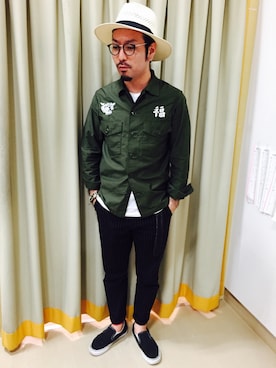 「marka（マーカ）のアイテム」を使った、金城直輝さん（メンズ・170cm）の春コーディネート