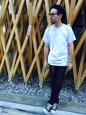 「WEGO（ウィゴー）のアイテム（ハンチング/ベレー帽）」を使った、金城直輝さん（メンズ・170cm）の夏コーディネート