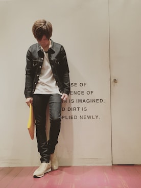 「Lui's（ルイス）のアイテム（デニムジャケット）」を使った、ゆうたさん（メンズ・170cm）の春コーディネート