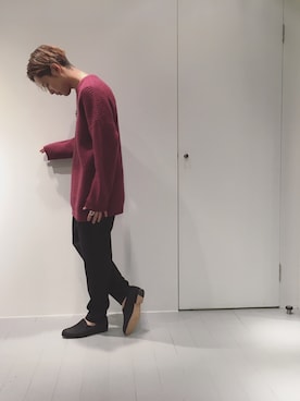 「lot holon（ロットホロン）のアイテム（スラックス）」を使った、ゆうたさん（メンズ・170cm）の秋コーディネート