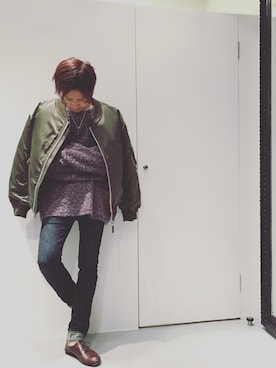 「Lui's（ルイス）のアイテム（MA-1）」を使った、ゆうたさん（メンズ・170cm）の秋コーディネート