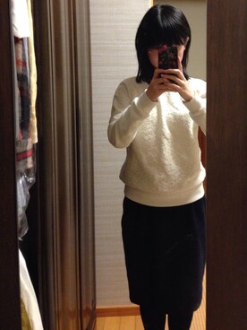 「skirt」｜「アイテム（スウェット）」を使った、あぽろさん（レディース・148cm）の冬コーディネート