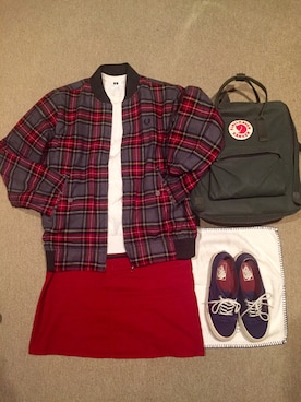 「FRED PERRY（フレッドペリー）のアイテム（ブルゾン）」を使った、sayakoさん（レディース・154cm）の秋コーディネート