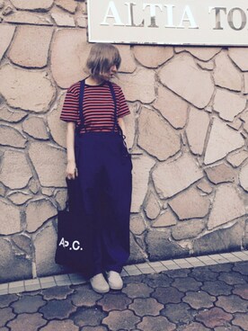 「乱痴気（ランチキ）のアイテム（オールインワン・サロペット）」を使った、❃m.t◡̈♥︎leo❃さん（レディース・164cm）の春コーディネート