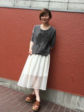 「H.A.K（ハク）のアイテム」を使った、naruさん（レディース・163cm）の夏コーディネート