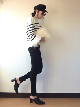 「ファークラッチ」｜「アイテム（キャスケット）」を使った、haruさん（レディース・164cm）の秋コーディネート