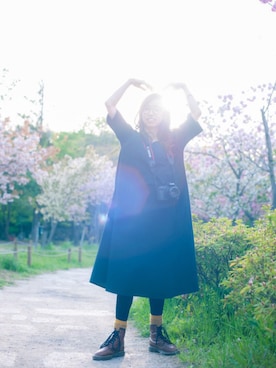 「カメラ女子」｜「アイテム（ブーツ）」を使った、ゆっさん（レディース・157cm）の春コーディネート