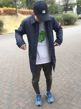 「アイテム（ステンカラーコート）」を使った、renonさん（メンズ・162cm・10代）の冬コーディネート