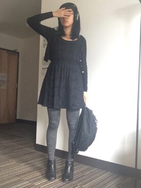 「アイテム（イヤーマフ）」を使った、Lucyさん（レディース・168cm）の秋コーディネート