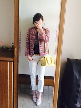 「ボーイフレンドデニム」｜「アイテム（その他アウター）」を使った、ことのさん（レディース・160cm）の春コーディネート